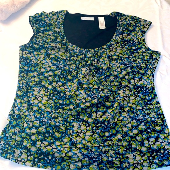 JH collection flowered sleeveless top with round neck extra large - Picture 1 of 3